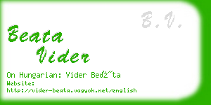 beata vider business card